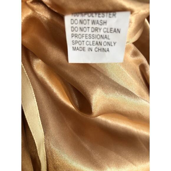 Mac Duggal Dress One Shoulder Metallic Ruffled Evening Gown Oyster Size 0 NWOT - Picture 11 of 13